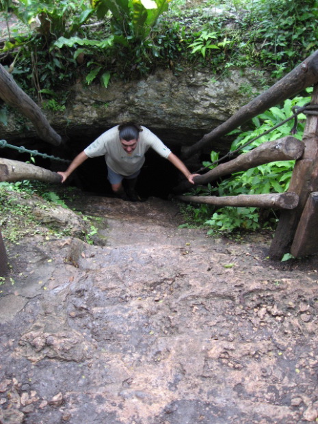 going into an underground cenote