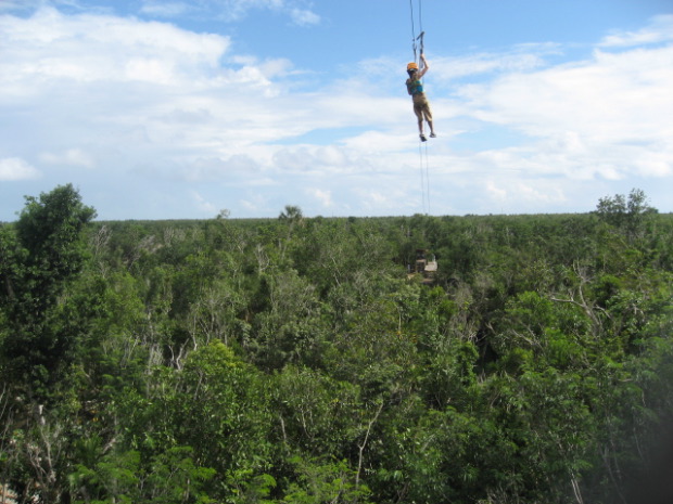 Chikin-Ha zipline over jungle