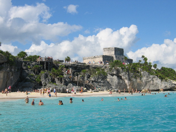 Tulum Ruins view from sea
