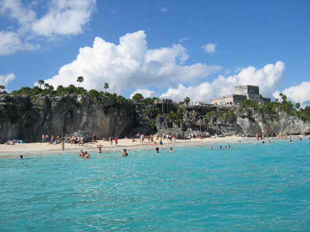 Tulum Ruins view from sea