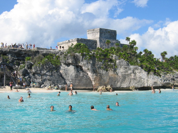 Tulum Ruins view from sea